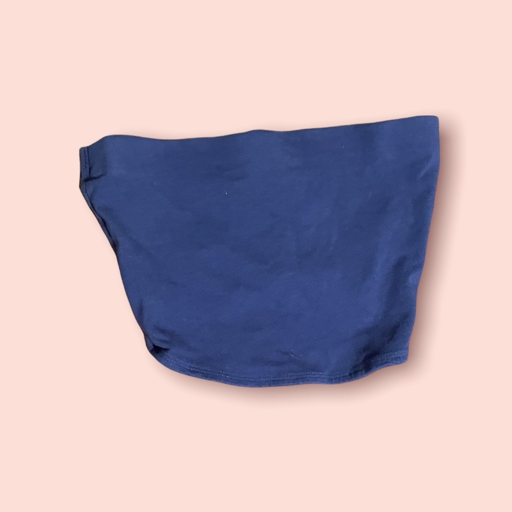 Regular Navy Blue Crop Top